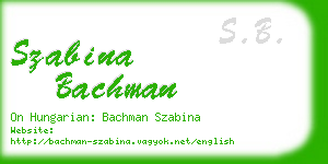 szabina bachman business card